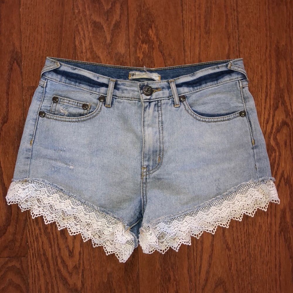 Free People denim shorts
